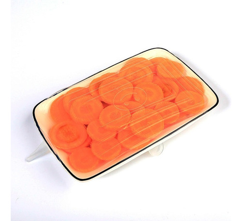 Tapas Elasticas X6 Para Tupper Y Recipientes Rectangulares