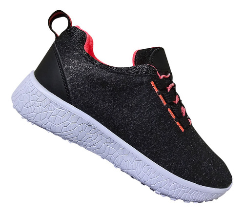 Zapatilla Mujer Comoda Con Ajuste Elastico Sport Negro 7507