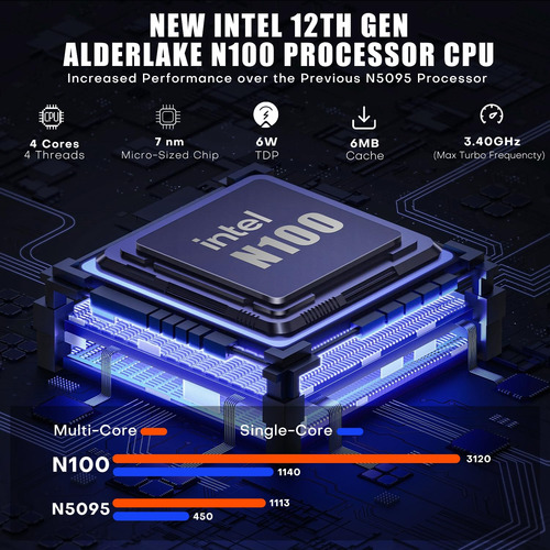 Mini Pc Bosgame B100 Alder Lake N100 16gb Ddr4 512gb Ssd