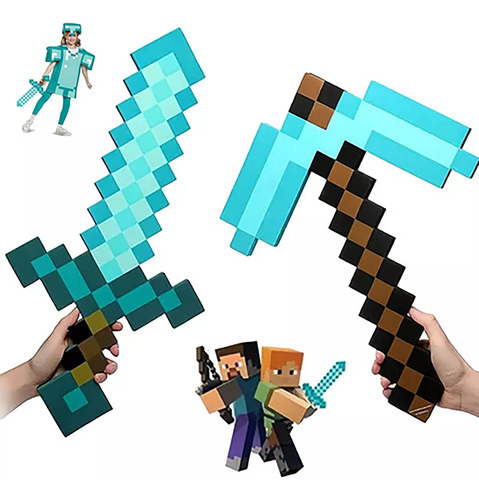 Espada De Espuma Y Pico De Diamante Minecraft Niños Juguetes