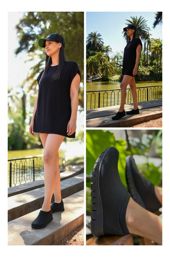 Zapatillas Urbanas Rvz Elastizadas Hombre/mujer Negro