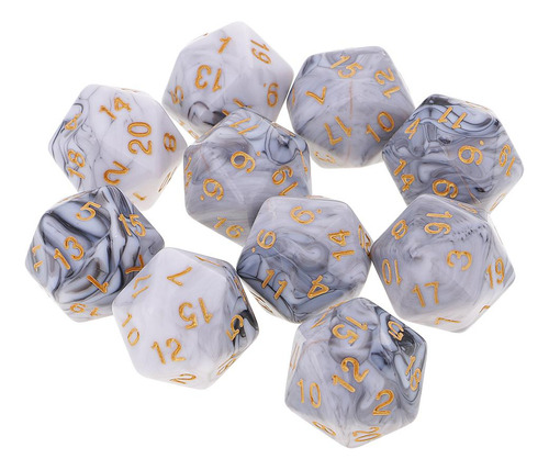 Dados Polihédricos Piezas D20 Dados De 20 Gris Gris Gris
