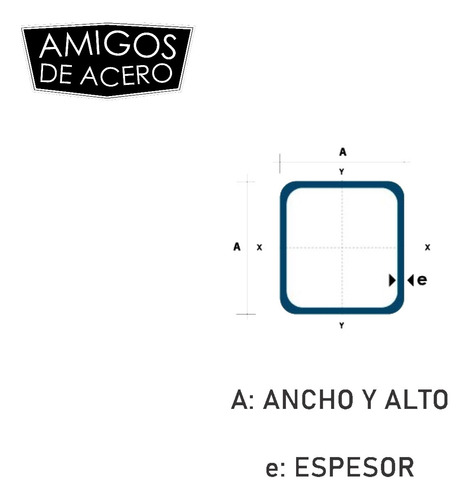 Caño Estructural Cuadrado 60 X 60 X 2 Mm - 6 Mts - Ha