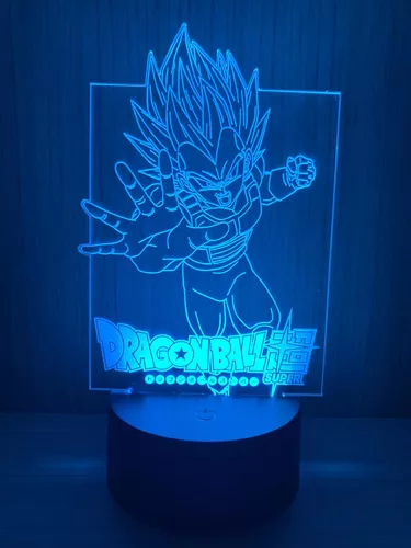 Luminária Led 3d, Vegeta, Dragon Ball Z, desenho, decoração, 16