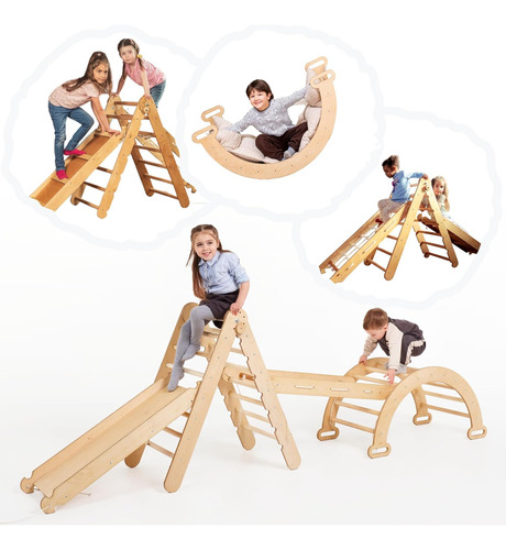 Goodevas Montessori - Juego De Escalada 4 En 1 Para Niños, T