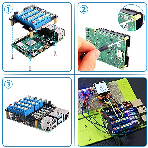 Bloque De Terminales De Tornillo Geeekpi Raspberry Pi Gpio,