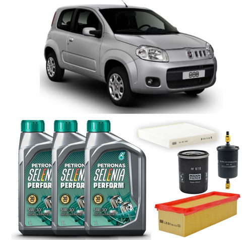 Kit Troca Óleo Para Fiat Uno 1.0 1.4 8v 2010 Até 2016