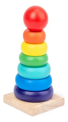 Juguete Madera Torre Didáctica Rompecabeza Multicolor