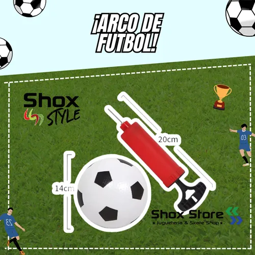 Set Arco Futbol Pelota Inflador Red Infantil Blanco Juego