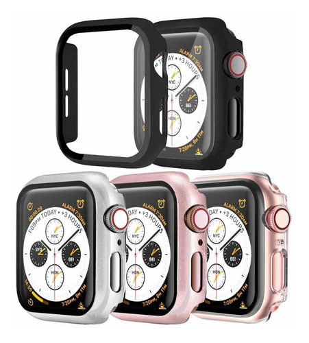 Paquete De 4   Watch Case  Ctor De Pantalla Vidrio Temp...