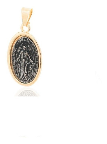 Medalla Virgen De Los Rayos Enchapado En Oro 18k Y Peltre 