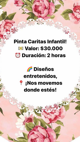 Pintacaritas Artística Para Eventos Familiares 2 Horas