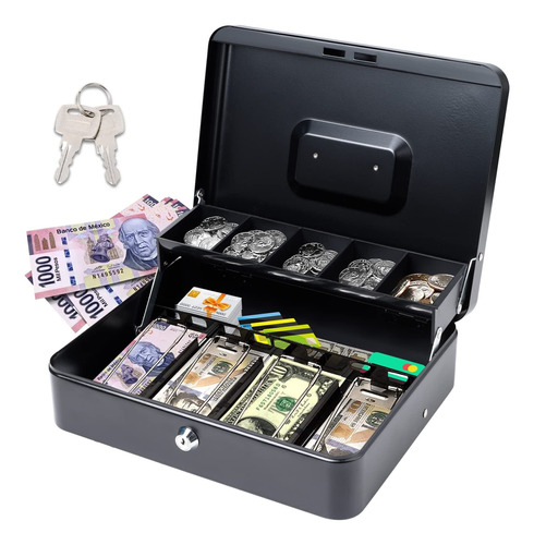 Caja Para Dinero De Seguridad Con Llaves Y Cerradura