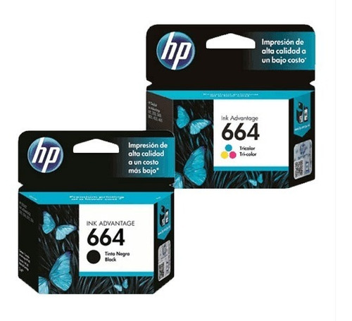 Kit O Combo De Cartuchos Hp 664 Negro Y Color Originales 