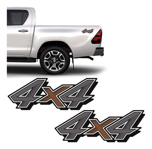 Par De Adesivos 4x4 Toyota Hilux 2021 Emblema Lateral