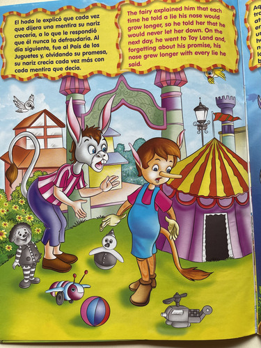 Pinocho Inglés / Español Con Stickers