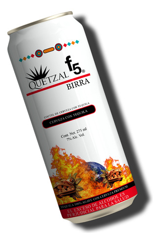 Cerveza Con Tequila Quetzal F5 Lata 355 Ml 4 Pack