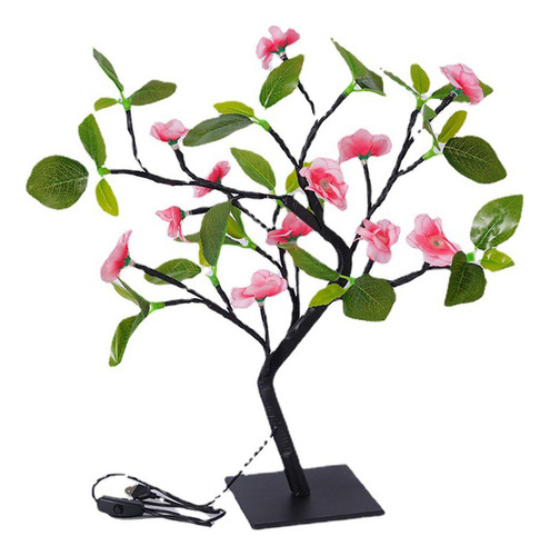 Bonsai Tree Light Artificial Con 24 Luces Led De Ciruela -