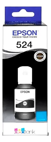 Botella De Tinta Epson T524 Negro 127ml
