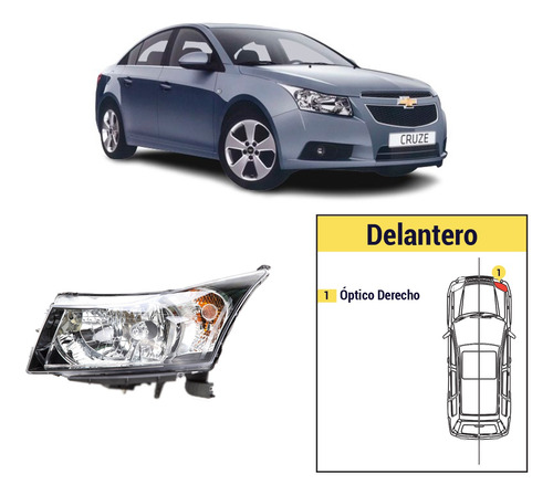 Óptico Derecho Chevrolet Cruze 2009 - 2014
