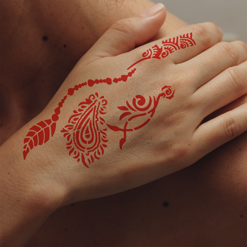 Pegatina De Tatuaje A Mano Con Forma De Flor En La Muñeca, 8