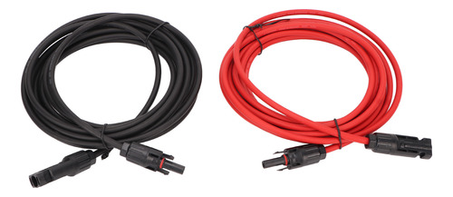 1 Par De Cables De Panel Solar De 12 Awg Con Conector Y Adap