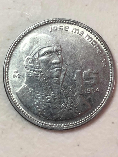 Moneda De 1 Peso Antiguo Mexicano 1984