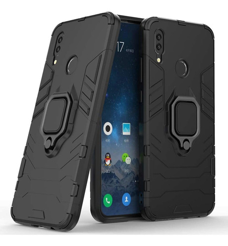 Compatible Con Huawei P Smart (2019) Funda, Anillo Metálico 