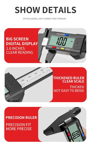 Calibrador Digital Electrónico Vernier Micrómetro De Medició