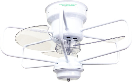 Ventilador De Teto Compacto Potente Em Alumínio 8089 Bivolt Cor da estrutura Branco Cor das pás Transparente 110V 220V (Bivolt)