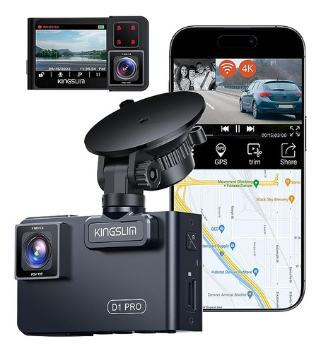 Kingslim D1 Pro Dual Dash Cam 4k Grabar Interior - Cámara De