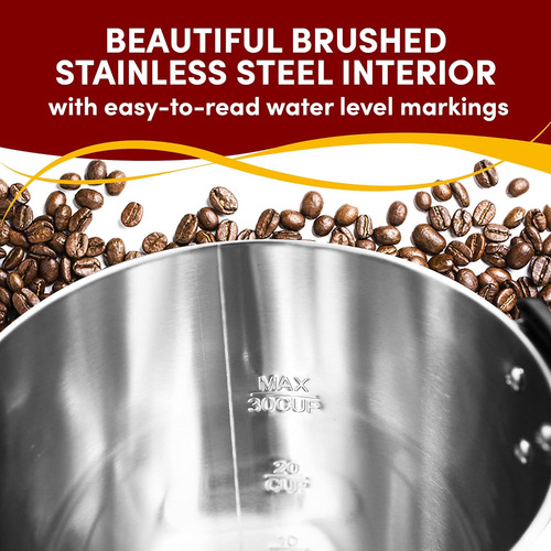 Elite Gourmet Ccm-035 Maxi-matic 30 Cup Stainless Steel C...