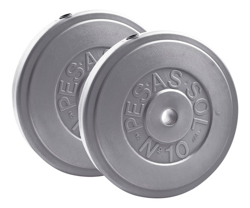 Imagen 1 de 3 de Discos Recubiertos Pesas Sol 20kg (2x10kg) Mancuernas Pesas