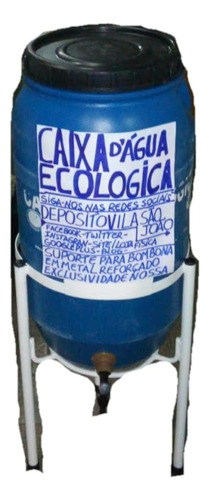 Bombona P/água Pot. Caixad'água Ecológica Cap80lts C/suporte