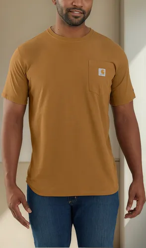 Camiseta Masculina Carhartt Big Force Relaxed Fit Marrom Tam