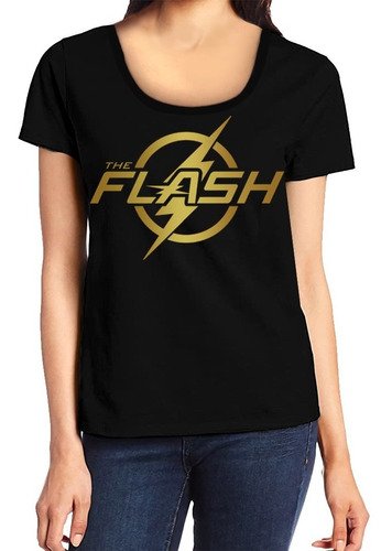 Remeras Flash Mujer Logo Texto Comics