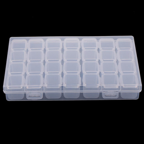 2x Caja De Almacenaje Organizador 28 Rejillas De Plástico