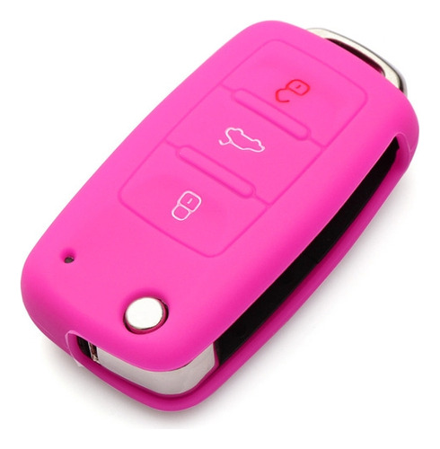 Funda Rosa De Silicona Para Llaves De Coche De Volkswagen Go