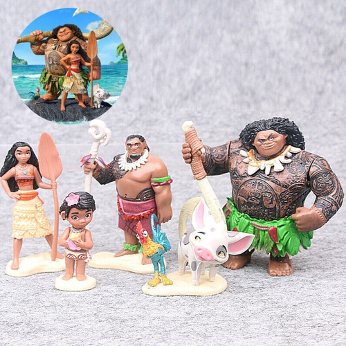 6pcs/set Moana Acción Figura Modelo Muñeca Juguete Regalo