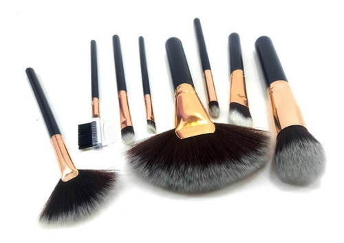 Set De 8 Brochas Y Pinceles Para Maquillaje Abanico Nine 9