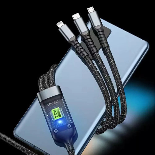 Mz Carregador Usb Múltiplo De 1,2 M, Cabo Usb C De
