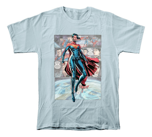 Camiseta Algodón Peinado Estampado De Supergirl, Superchica