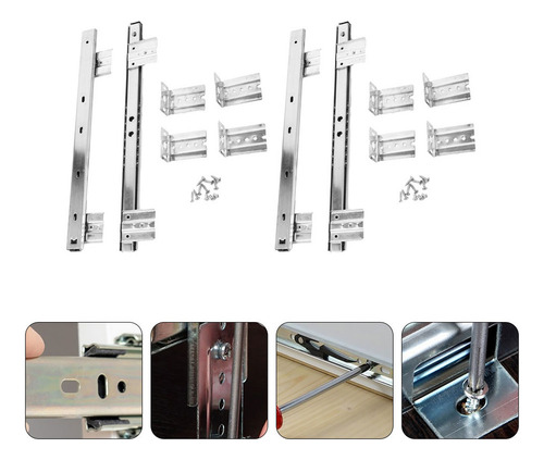 Raíles Para Cajones Push Guide Mute, 2 Pares