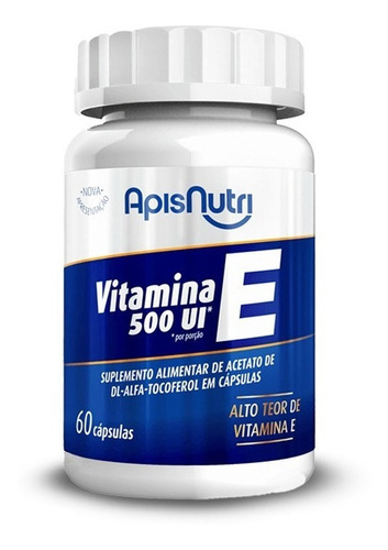 Vitamina E Tocoferol 250mg Apisnutri 60 Cápsulas