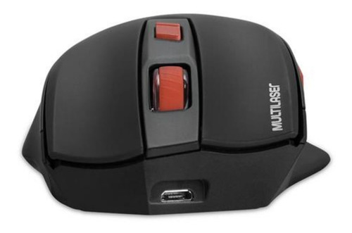 Mouse Gamer Wireless Sem Fio Multilaser 2400dpi Preto Mo295