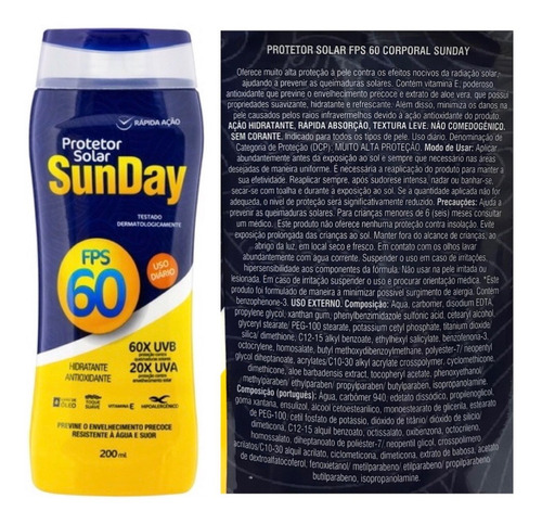 Kit 3 Protetor Solar Sunday Fps 60 200 Ml