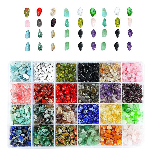 24 Grid Arts Irregular Stone Bead Chips Piedra Preciosa