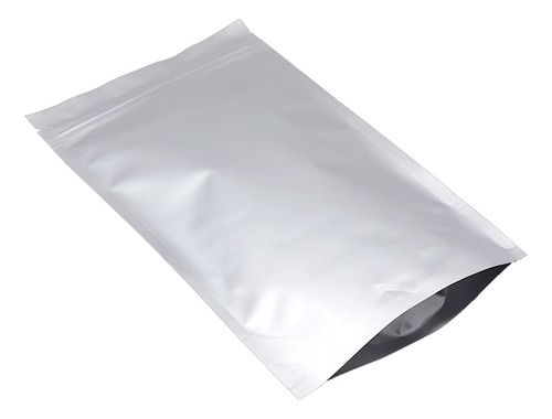 Saco Stand Up 50 Un 10x15 Fechado Zip Lock Prata Aluminio