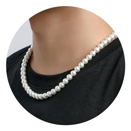 P. Blake Collar De Perlas De 8 Mm Para Hombres, Gargantilla