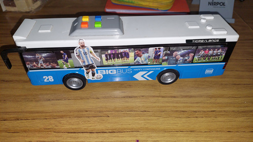 Micro Autobus Bus City A Fricción Luces Sonido Puertas Autobús Azul (Usado)